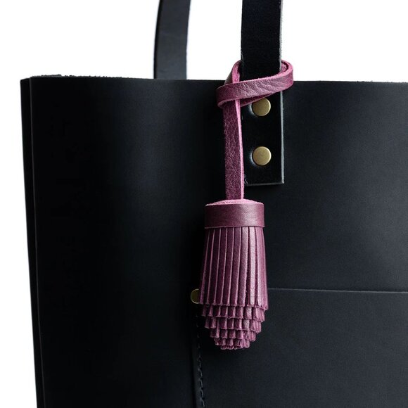 Portland Leather, Crossbody Tote, Beluga/White, w/Journal & Tassel Bag Charm - Picture 15 of 15